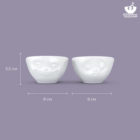 Набор чаш grinning & kissing, 100 мл, белый, 2 шт.