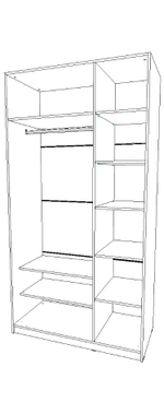 шкаф трёх створчатый 600×1200×2300 левый Вектор+