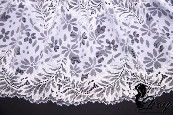 03-205 Кружево эластичное 22 см, лавандово-голубой /белый