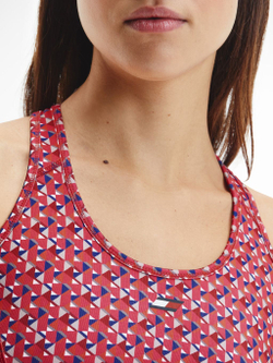 ТОП теннисный Tommy Hilfiger Mid Intensity AOP Racer Bra - small island geo pink