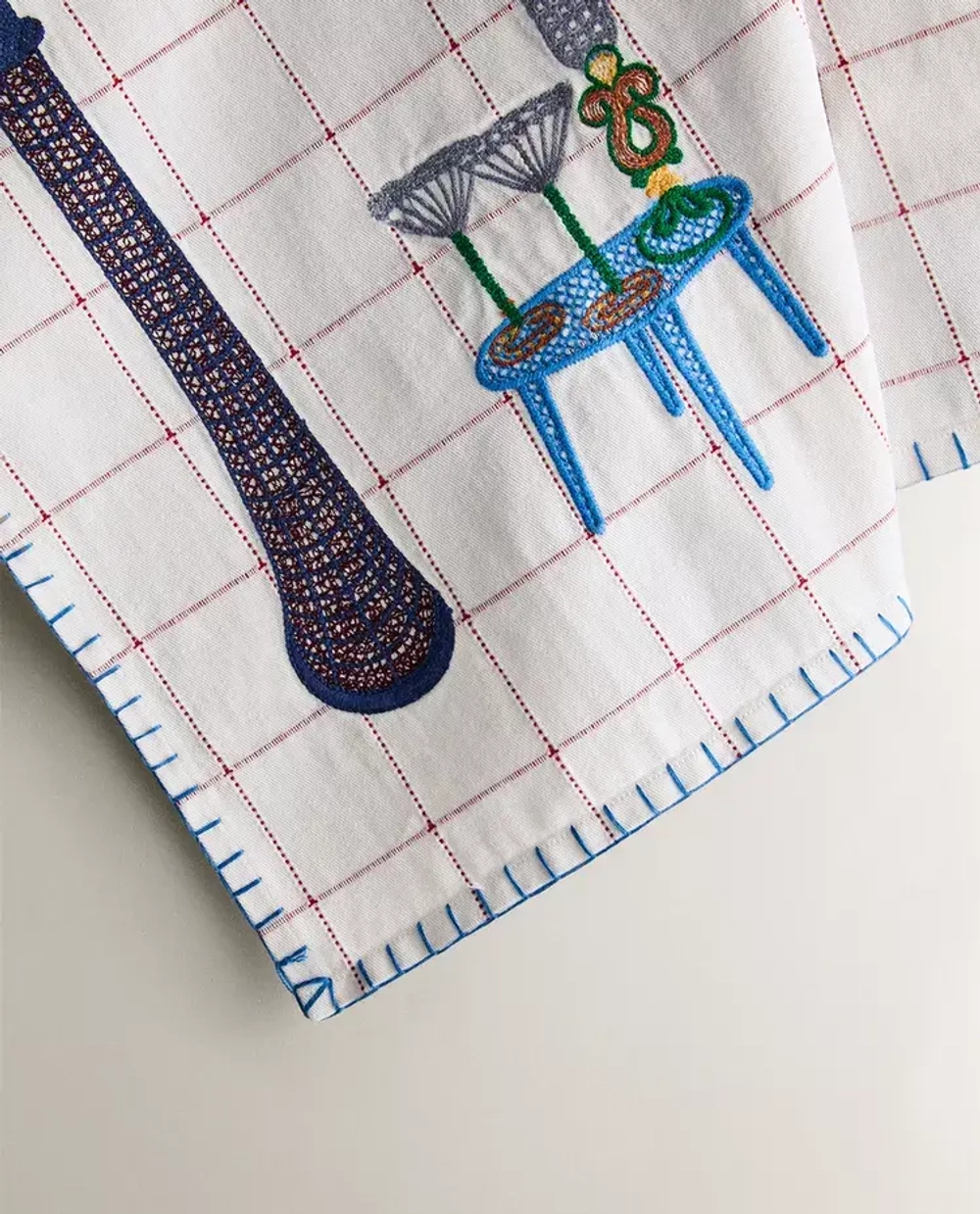 ZARA HOME КУХОННОЕ ПОЛОТЕНЦЕ С ВЫШИВКОЙ