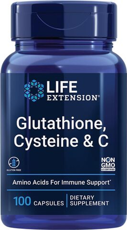 Life Extension, Глутатион, цистеин и витамин С, Glutathione, Cysteine & C, 100 капсул