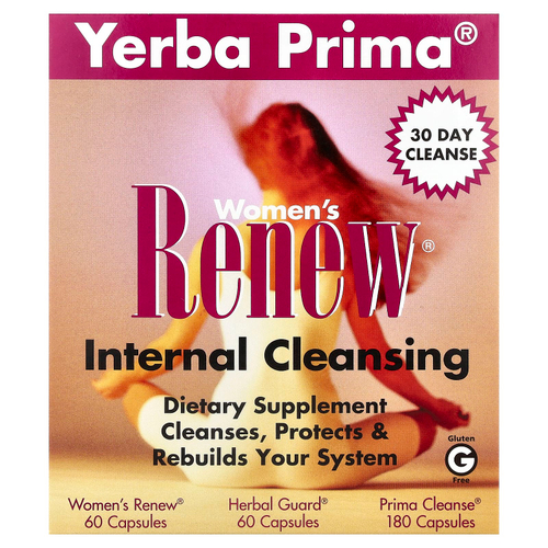 Yerba Prima, Renew® для женщин, средство для внутреннего очищения, из 3 частей, 300 капсул