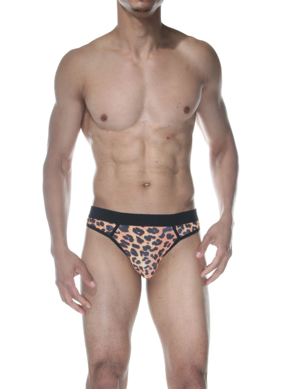 Мужские трусы-стринги с леопардовым принтом (Размер: S) (Цвет: леопард)