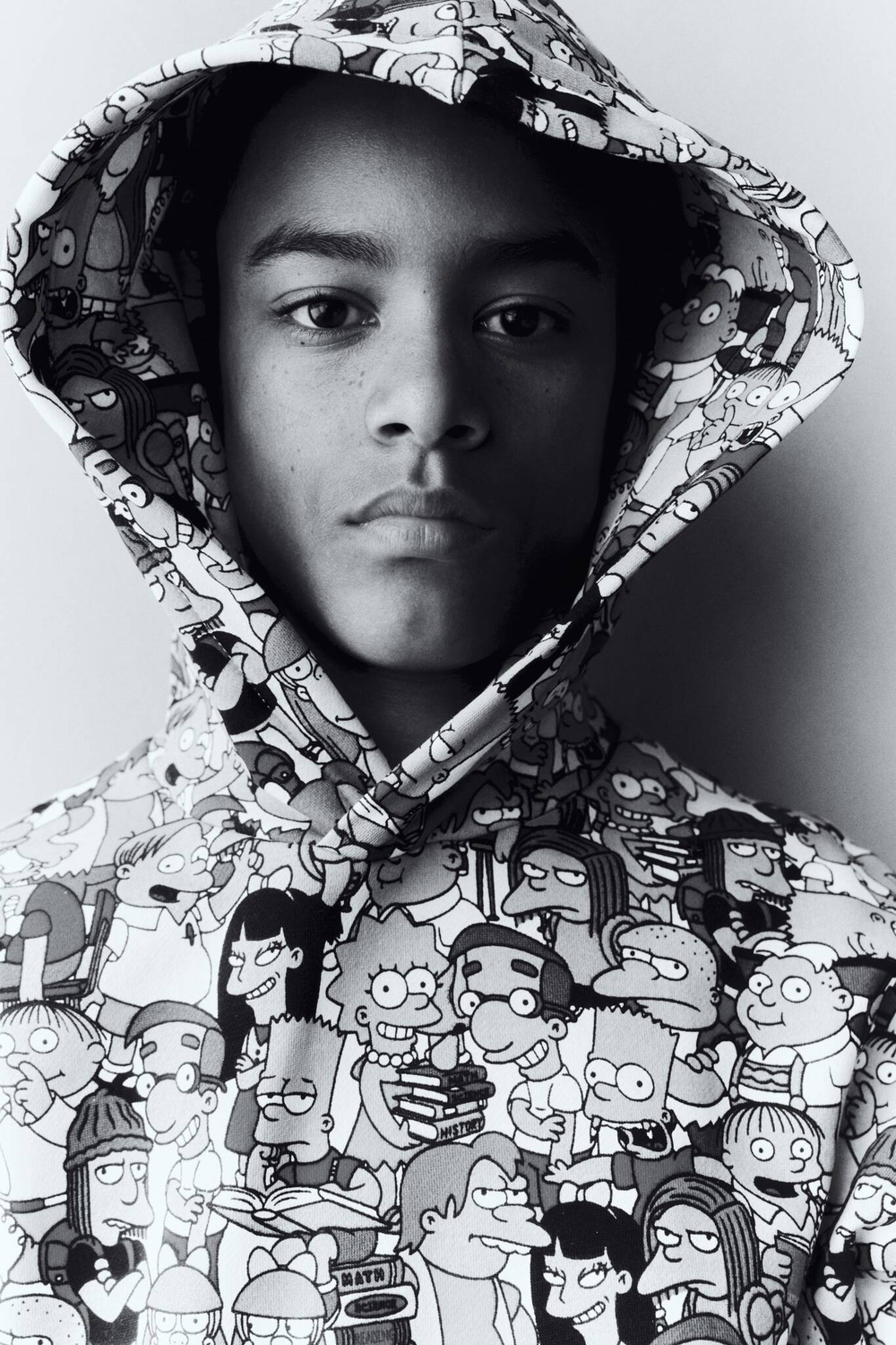 H&M Толстовка с капюшоном и принтом, желтый