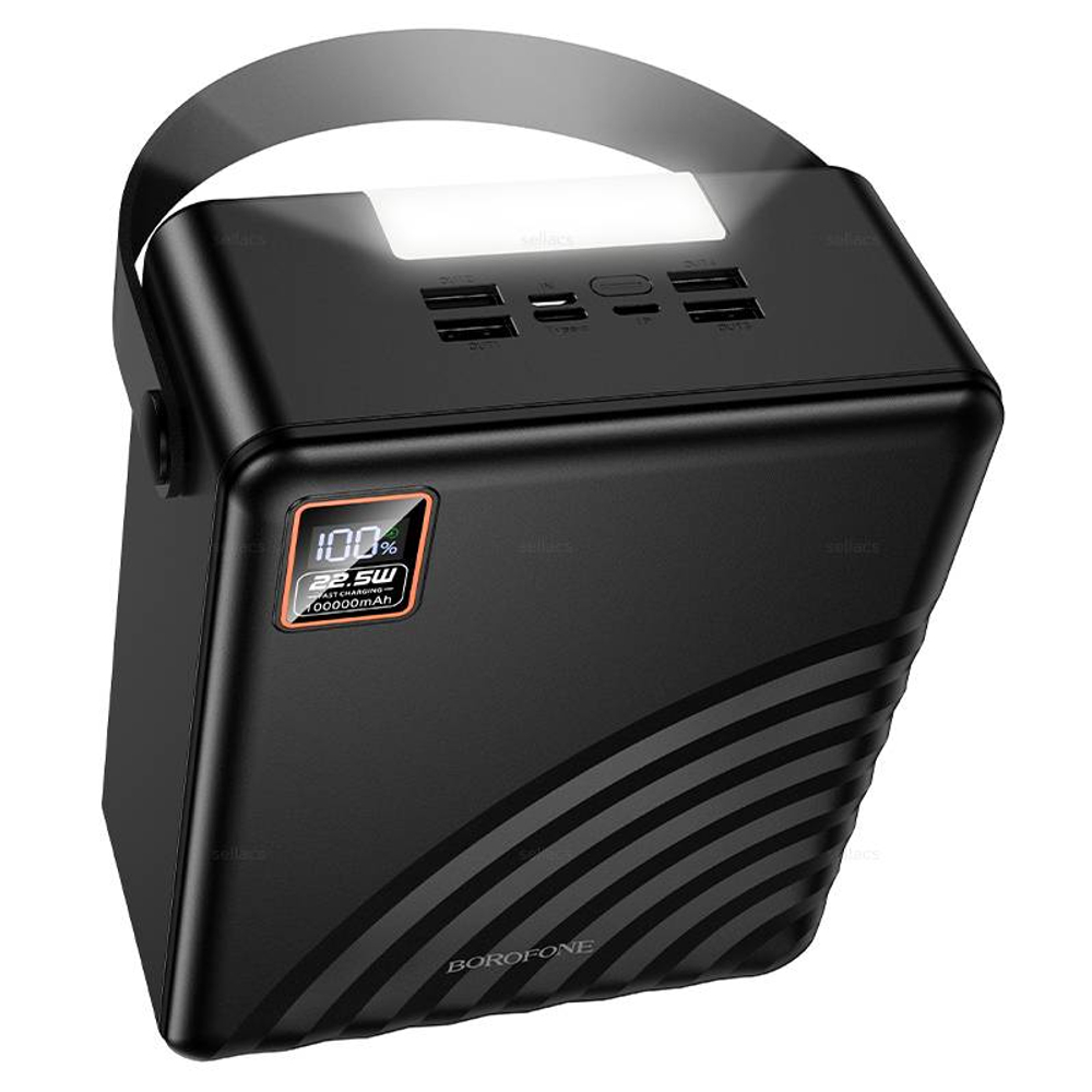 Borofone BJ85 Myriad портативный аккумулятор 22.5W+PD20W+лампа (100000mAh) (black)