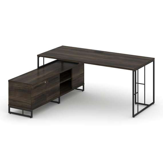 Rift Direct Стол руководителя на опорной тумбой RF.SRT-25 (L) Дуб Мали/Металл Черный/Черный Ручки 17