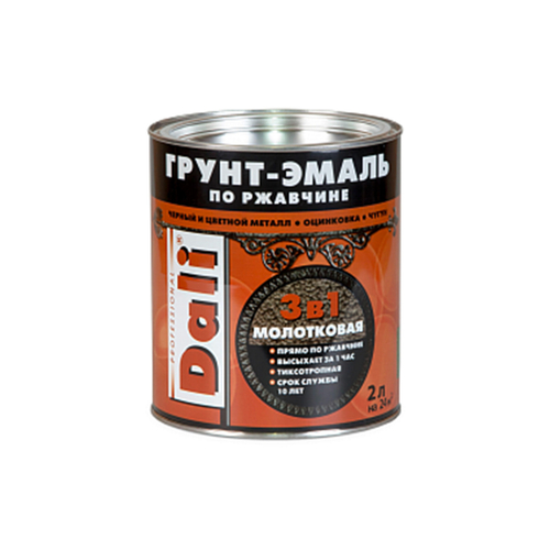 DALI Грунт-эмаль по ржавчине молотковый коричневый 0,75л