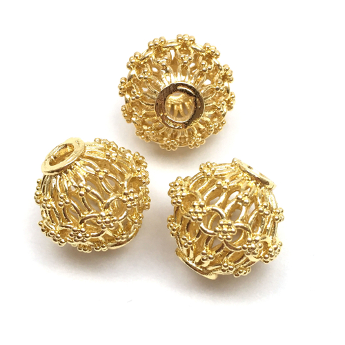 Бусины для украшений 15х14 мм, позолота