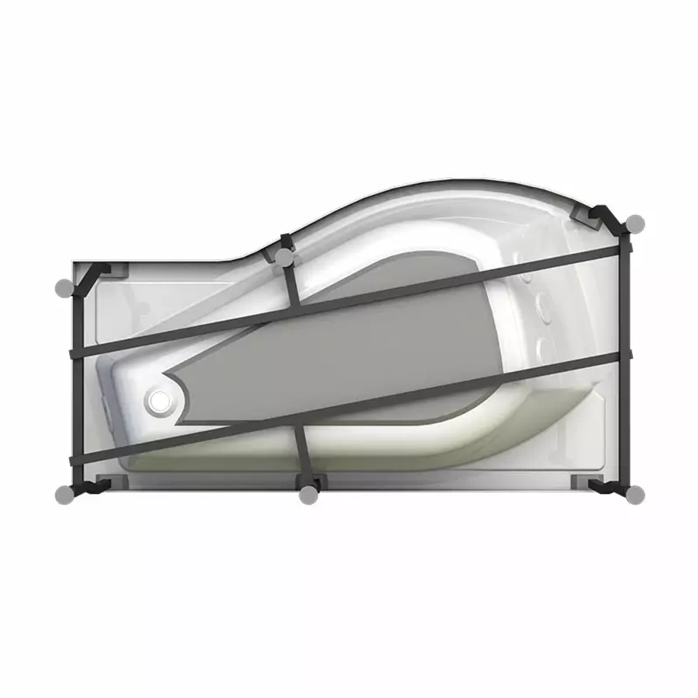 Акриловая ванна Radomir Vanessa (Радомир Ванесса) Миранда 168х95 R, с каркасом