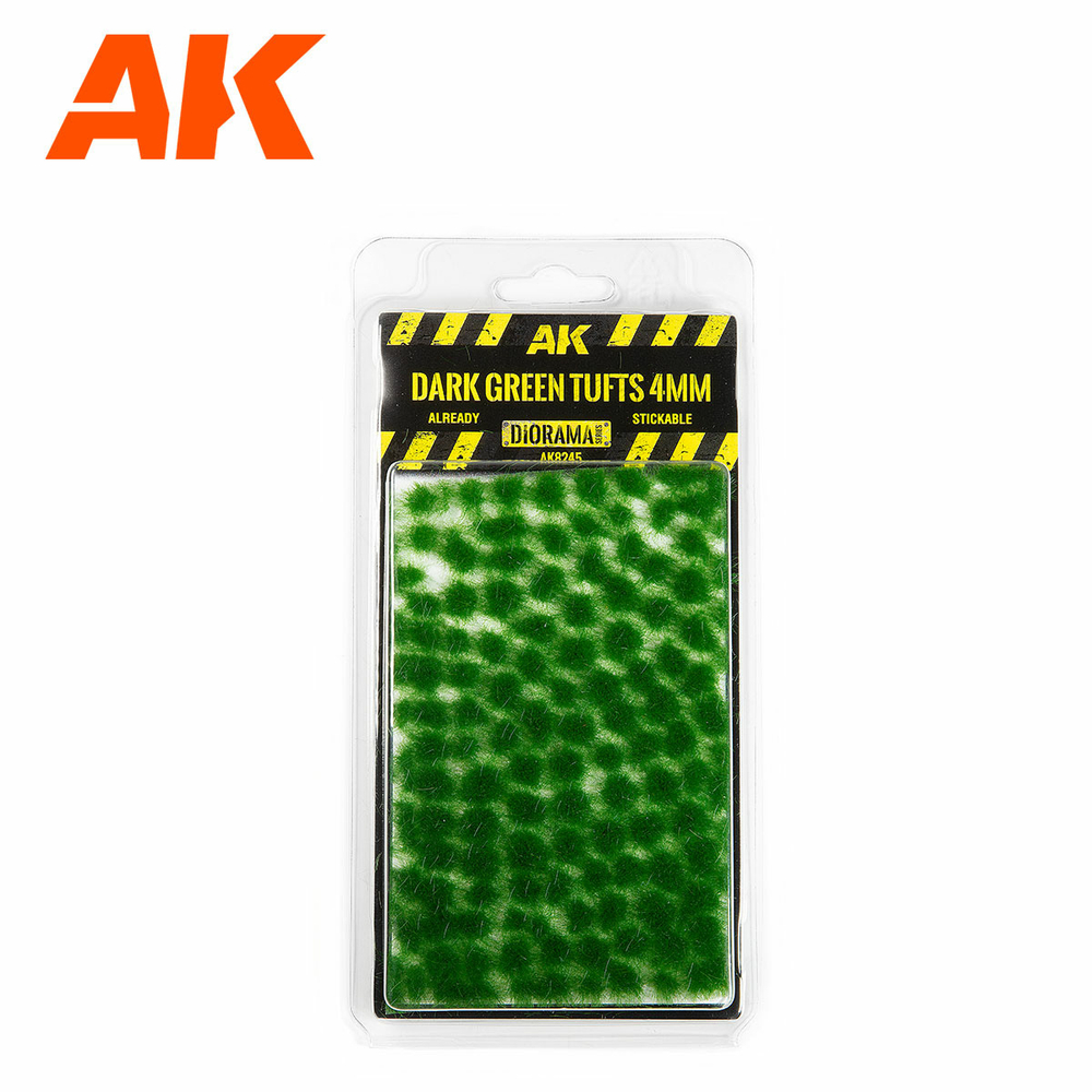 Имитация травы AK Interactive DARK GREEN TUFTS 4MM