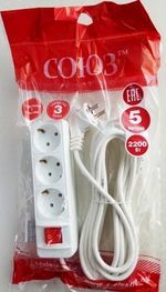 Удлинитель бытовой ТМ Союз 2200 Вт 3гн. ПВС с з выкл 3м.jpg
