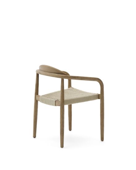 Уличный стул Nina из 100% массива акации и веревки цвета экрю