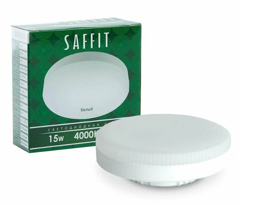 Лампа cветодиодная GX53 15Вт SAFFIT 4000K белый свет SBGX5315