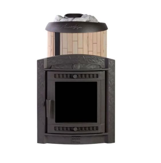 Печь банная «Атмосфера L» в ламелях «Окаменевшее дерево»