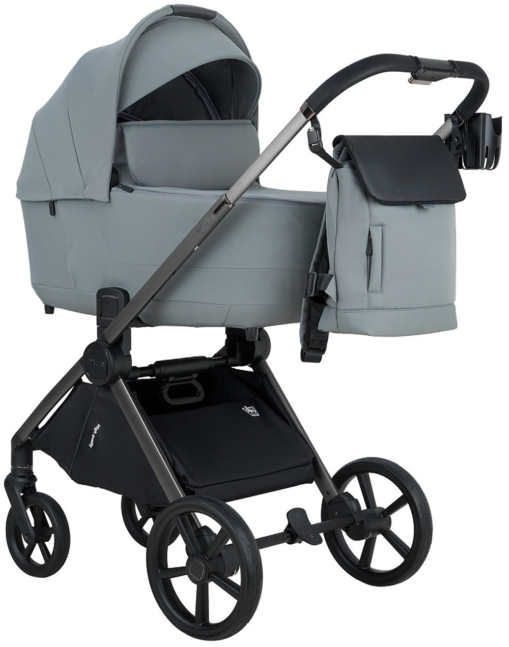 Детская коляска Pituso Teffy 3 в 1 с автокреслом Santiso Pro Black Blue Tea/Graphite