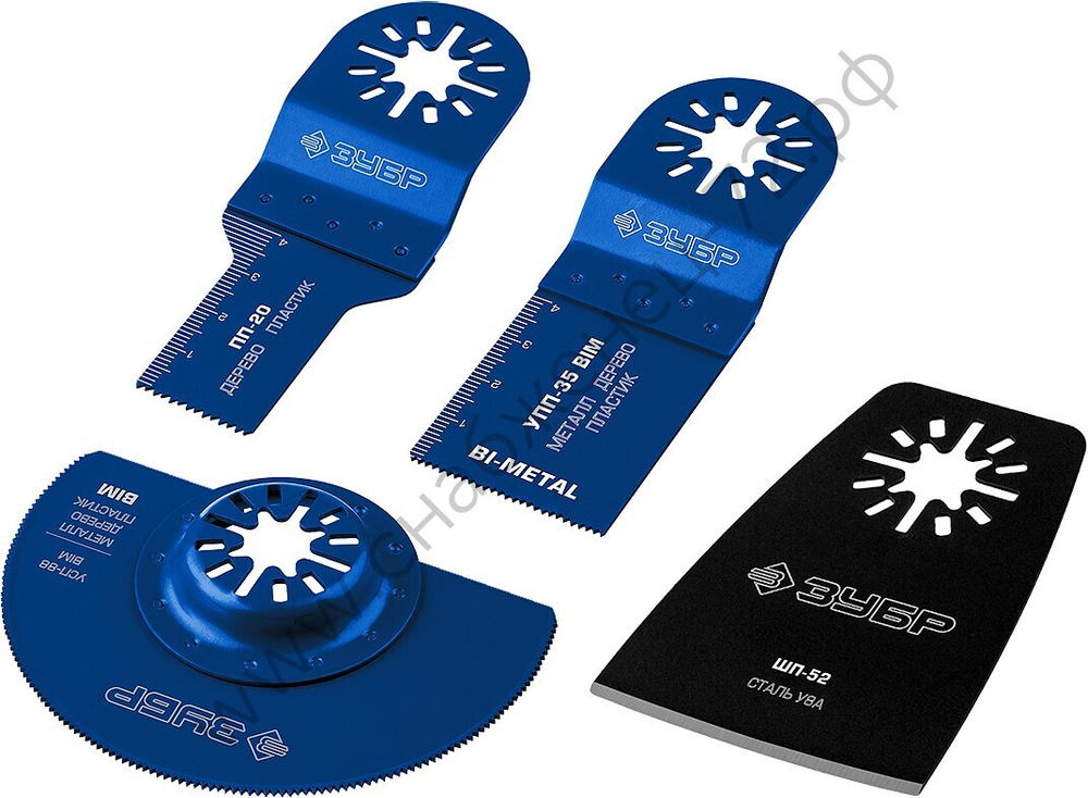 ЗУБР НР-4 UniLock, OIS-хвост., 4 предм., Набор насадок для реноватора, Профессионал (15572)