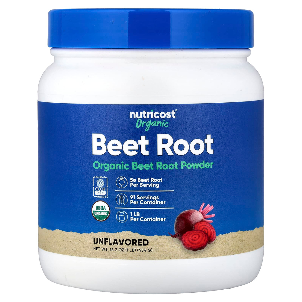 Nutricost, Порошок из органической свеклы, без добавок, 454 г (16 унций)
