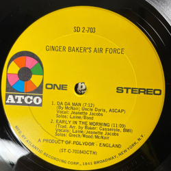 Винтажная виниловая пластинка LP Ginger Baker's Air Force (США 1970)