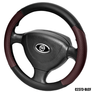 Оплетка на руль круглая Coolpart MAXIMAL (37*38) к/з черный/кофейный Перфор  C2373-BLCF