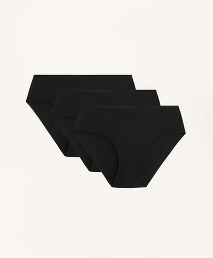 OYSHO Набор из трех пар классических трусов из полиамидной смеси, черный