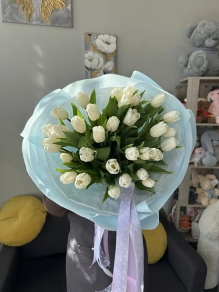 Облако из 31 гладких тюльпанов коллекция Spring 26