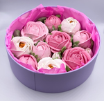 Упаковка "Шайба" Лавандовая с окном д 16 высота 7см