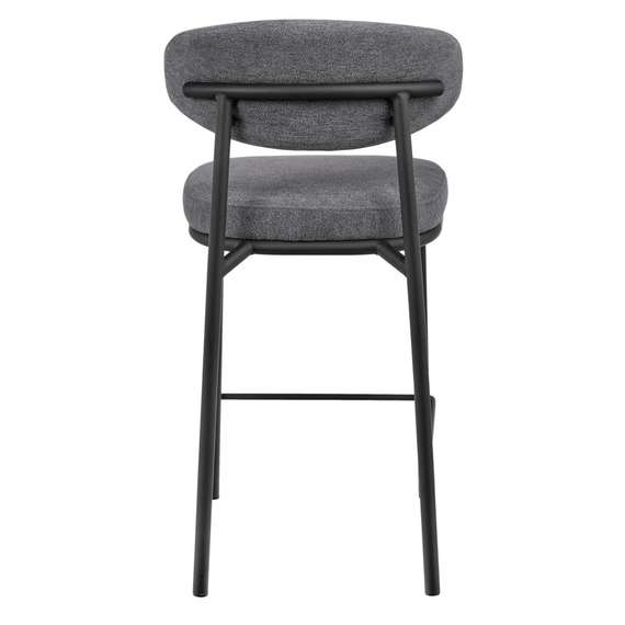 Полубарный стул Arvo 65 см, серый шенилл с черными ножками