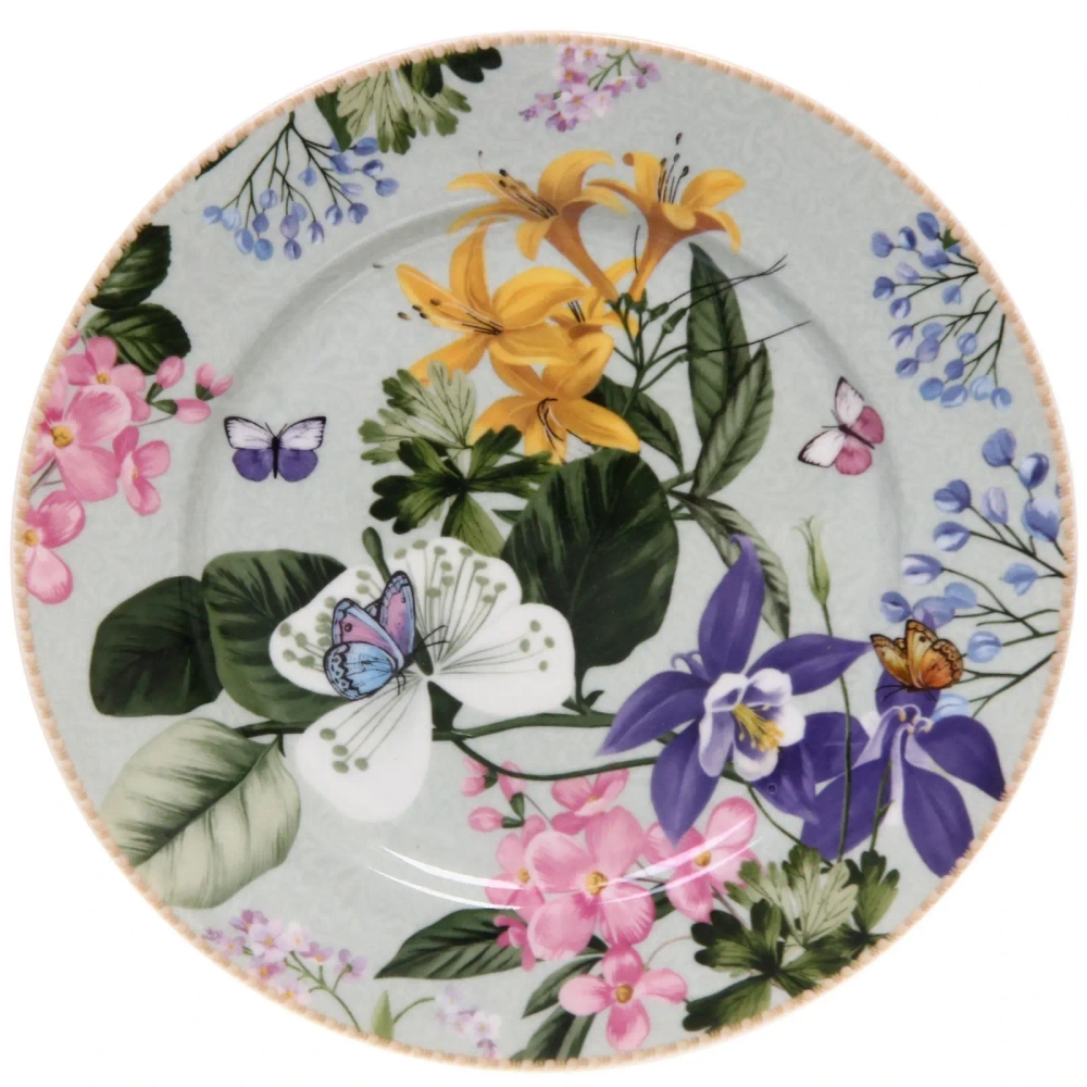 Тарелка керамическая в наборе 2шт «Цветочная фантазия» 20,5см