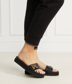 Кожаные шлепанцы Palm Angels - черный(PWIH025R 24LEA001)