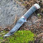 Кованый нож НС-11 Глухарь, с алюминиевыми вставками, Златоуст