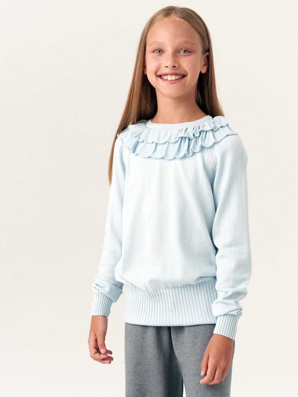 Джемпер школьный для девочки AT997  голубой