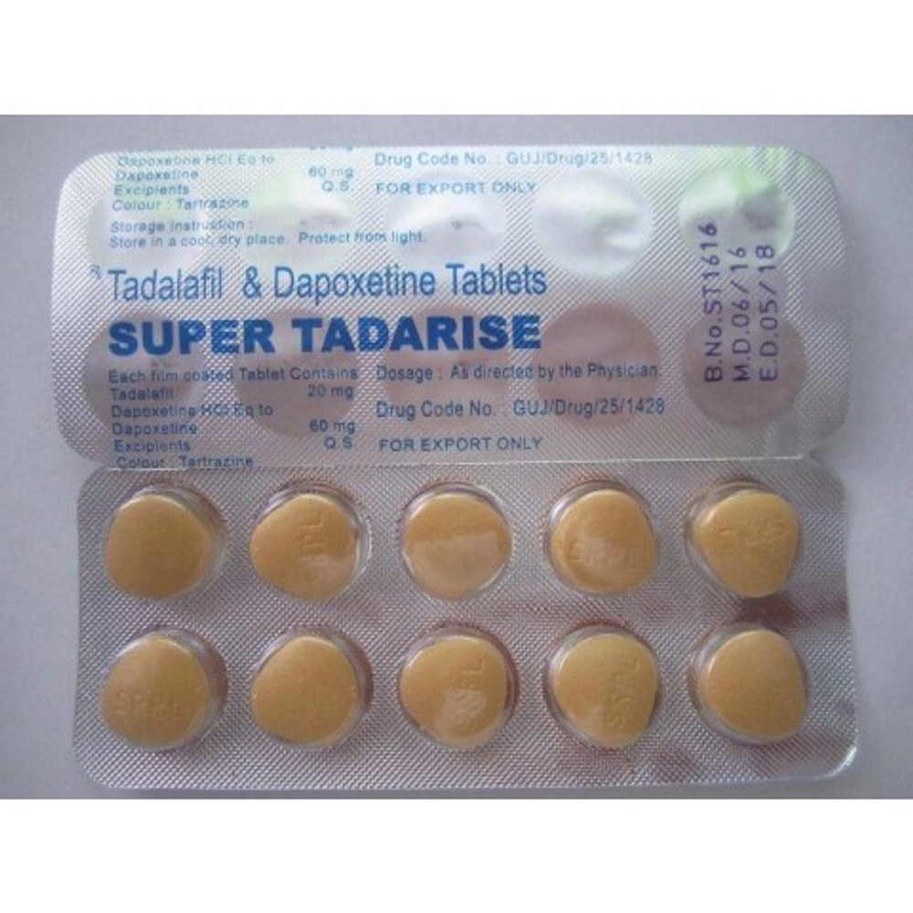Мужской препарат Super Tadarise (Tadalafil & Dapoxetine) 10 таб.