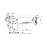 Раковина Акватон - ОТЕЛЬ 3/120 левая с навесами 1A70093NOT01L