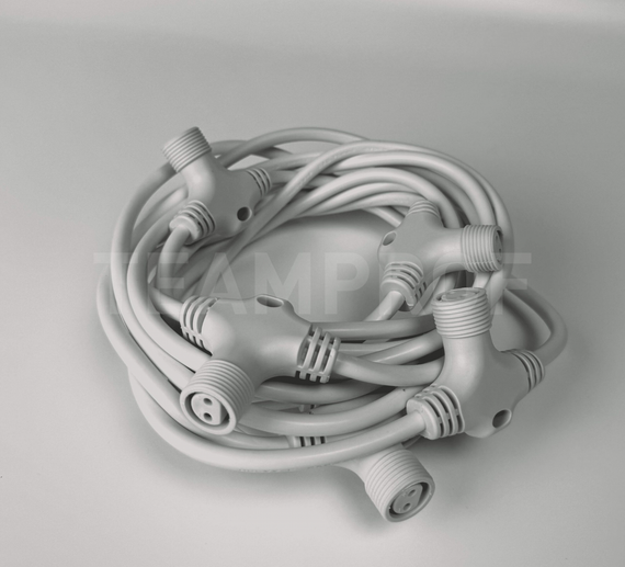 Соединительная шина, 2 pin, Т-образный коннектор, 5 м., 5 лучей, белый, TeamProf (TPF-SC-5/5-W)