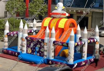 Коммерческий надувной батут "Покоряем космос" 10*6*4 м