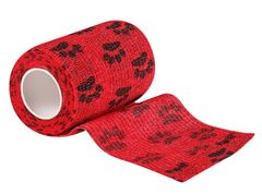 VETЗАБОТА бинт самофиксирующийся 2.5 см х 4.5 м красный с лапками