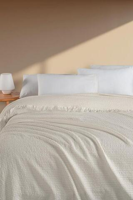 Плед хлопок SIMA кремовый 220*240 см