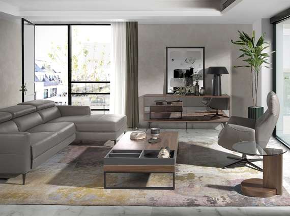 Кресло-реклайнер Angel Cerda 5092, серая кожа