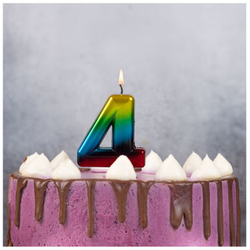 Свечи-цифры Радуга 8 см
