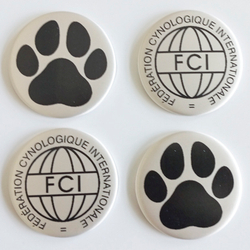 Закатной центр с тканевым покрытием 56 мм. (цвет ткани в ассортименте), печать ЧЁРНАЯ матовая.