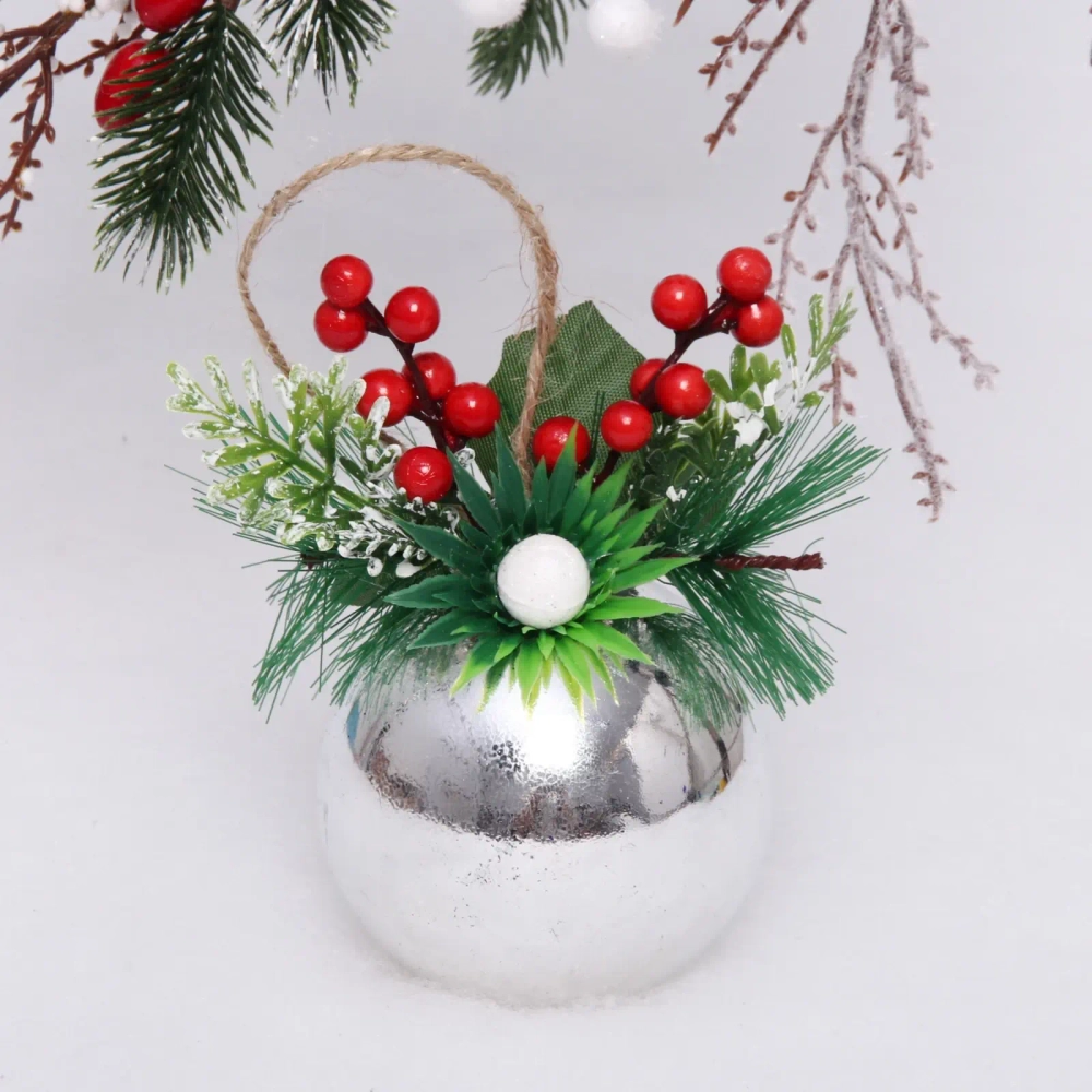 Новогодний шар «Лесное чудо» 8 см, Серебро