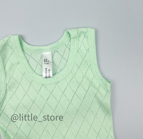 Боди ажурное без рукавов, Ментоловое