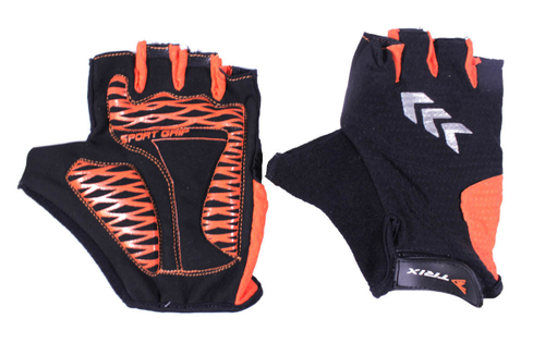 Перчатки TRIX мужские XL короткие пальцы гелевые оранжево-черные