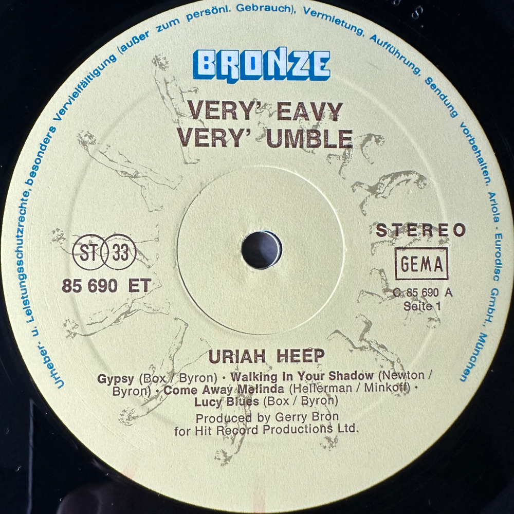 Uriah Heep ‎– ...Very 'Eavy Very 'Umble (Германия 1976г.)