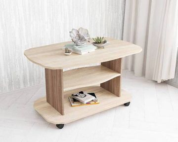 Стол журнальный КОНСУЛ-2 ясень шимо / дуб сонома