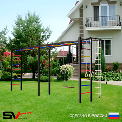 Уличная шведская стенка Sv Sport рукоход х 2 У53000 (Турник/Деревянные/Канат/кольца/лестница)