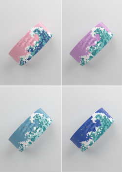 Схема PEYOTE, Схема браслета мозаичное плетение, узор из Miyuki Delica 11/0, файл PDF, №384