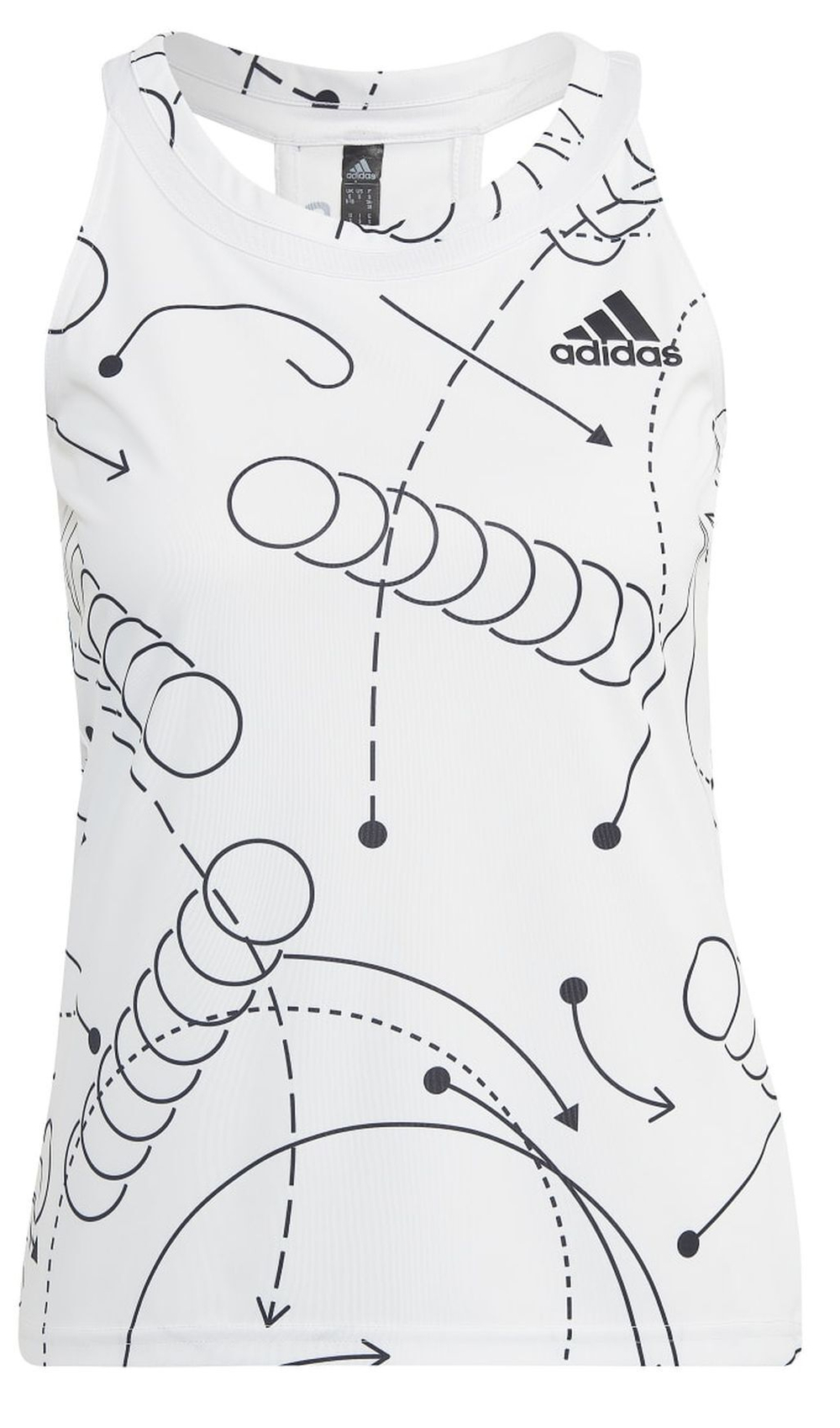 Женский топ теннисный Adidas Club Graphic Tank - white