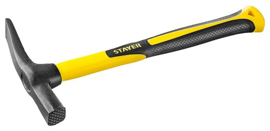 Молоток-кирочка каменщика STAYER 600г.с фибергл.рук.